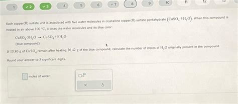 Solved Each copper(II) sulfate unit is associated with five | Chegg.com