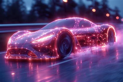 Premium Photo Neon Drift Car Racing Through Virtual Reality