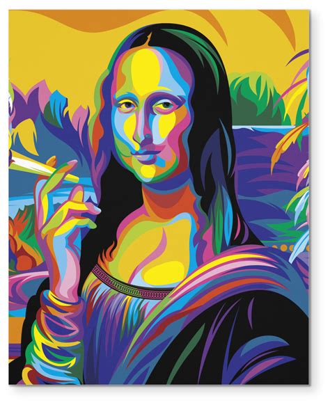 Mona Lisa Smoking Colorful Art Canvas Louvre Mona Lisa Free