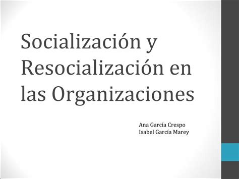 PDF Socialización y Resocialización en las Organizaciones PDF