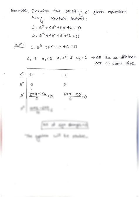 Solution Routh Hurwitz Criterion With Solved Problem Studypool