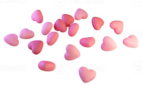 Many Pink Hearts 3d Illustration 16584126 Png