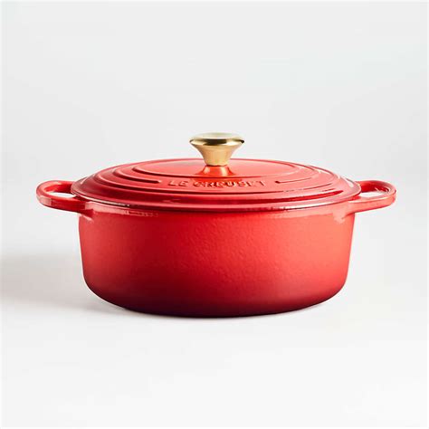 Le Creuset Signature 6 75 Qt Gold Collection Cerise Oval Dutch Oven With Lid Reviews Crate