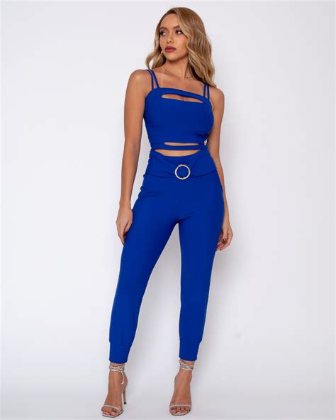 Fit You Conjunto Miss Misses Cal A E Cropped Azul Miss