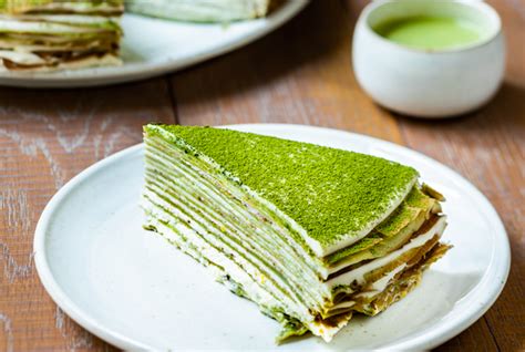 Gâteau de crêpes au thé matcha