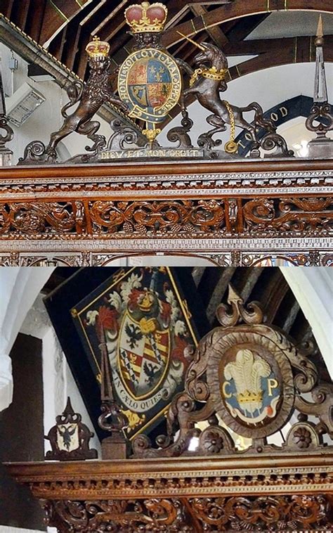 Washfield Devon Royal Coats Of Arms Over The Screen Separa Flickr