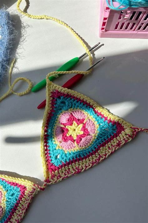 Crochet Bikini Pattern With Flower Motif DIY Swimwear Tutorial Etsy