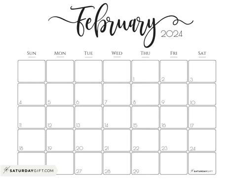 2024 February Calendar Free Printable Pages 2021 - December 2024 Calendar