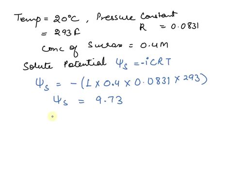 SOLVED At 20C A Cell With Pressure Potential Of 3 Bars Is In