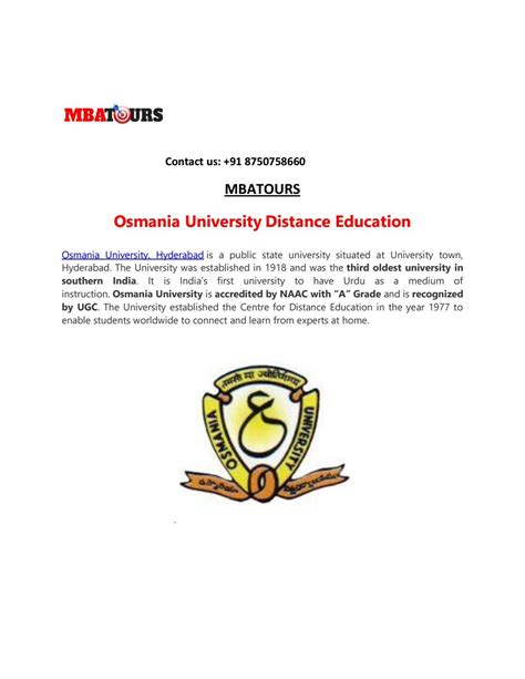 Osmania University Distance Mba Admission 2020 Eligibility By