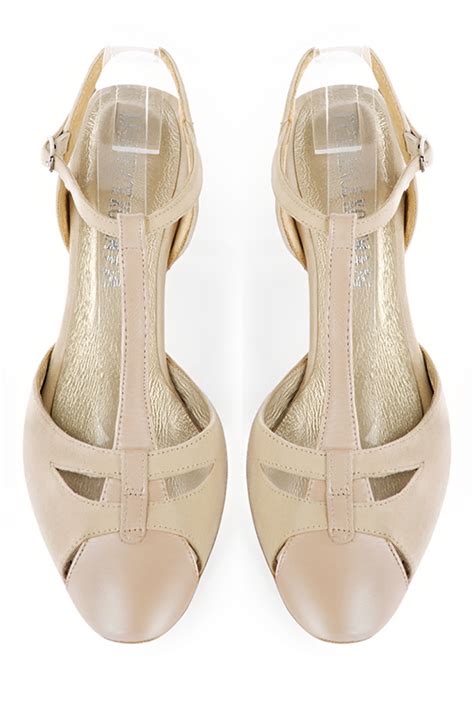 Chaussure Femme Brides Or Dor Et Blanc Ivoire Salom Ouverte L