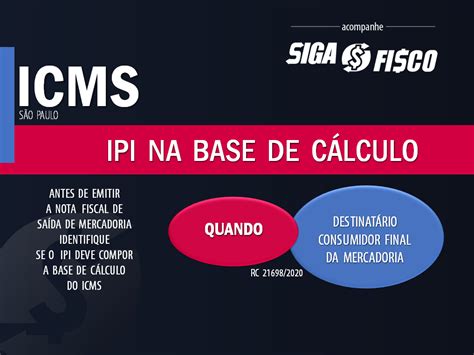 Icms Saiba Quando O Ipi Interfere Na Base De C Lculo Do Imposto Siga