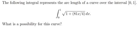 Solved The Following Integral Represents The Arc Length Of A Chegg