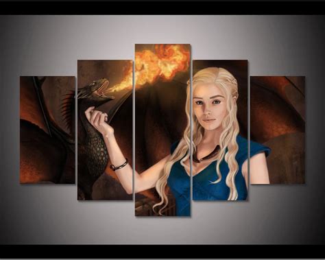 Framed Hd Print Pcs Game Of Thrones Daenerys Targaryen Canvas Art