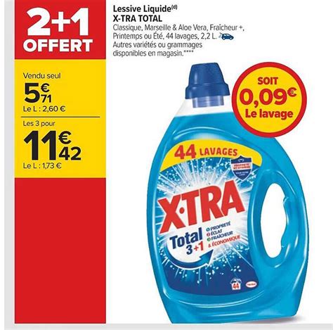 Offre Lessive Liquide X Tra Total Chez Carrefour