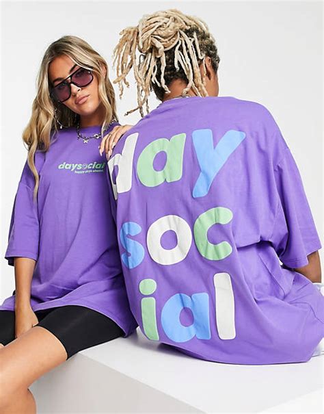 Asos Daysocial Oversized T Shirt With Large Back Logo Puff Print In