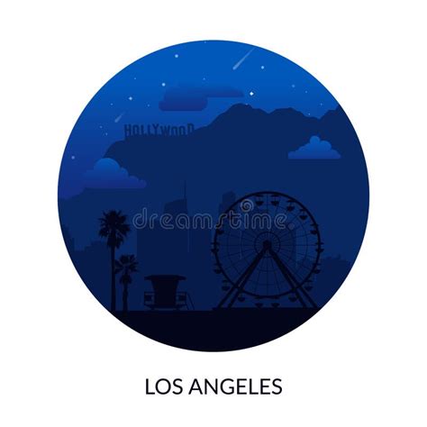 Los Angeles Usa Famosi Paesaggi Urbani Illustrazione Vettoriale