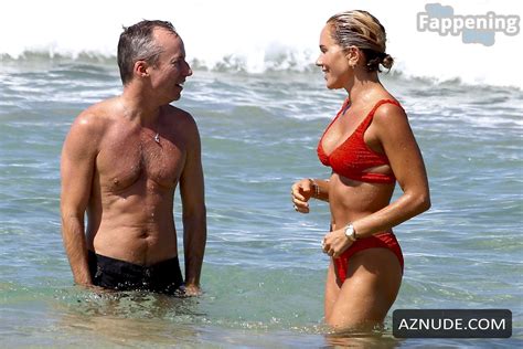 Pip Edwards Sexy Shows Off Her Beautiful Body Wearing A Hot Red Bikini At Bondi Beach AZNude