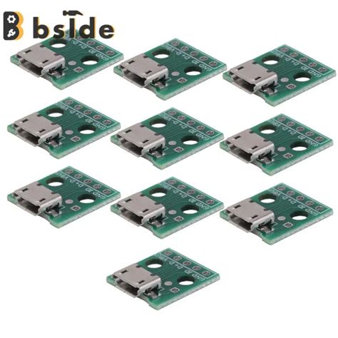 Bside Tool Store 10pcs Micro Usb To Dip Adapter 5pin Female Connector Module Board Panel