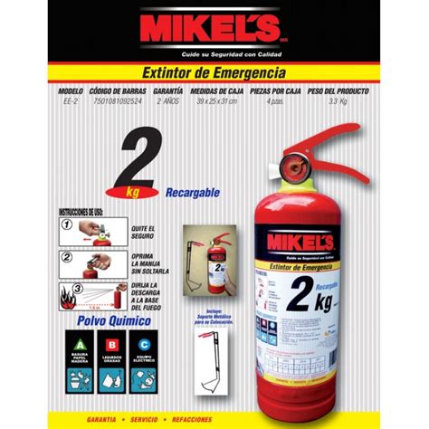 Extintor De Incendios Recargable Rojo Kg Mikels Ee