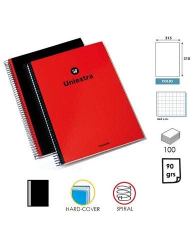 LIBRETA ESPIRAL UNI EXTRA TF CUADRO 4mm 100H