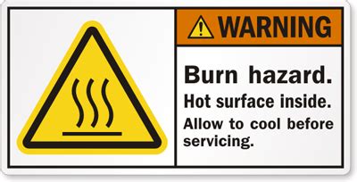 Warning Hot Surface Allow To Cool Before Servicing Label SKU LB