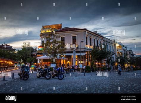 Athens Greece October 02 2017 Coffee Shops And Bars In Thissio