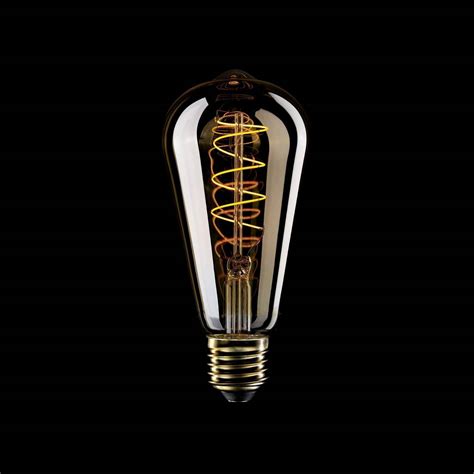 C04 Led Light Bulb St64 Gold Spiral Filament