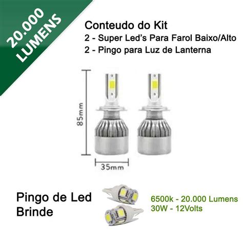 Kit Super Led Cruze Farol Alto E Baixo H