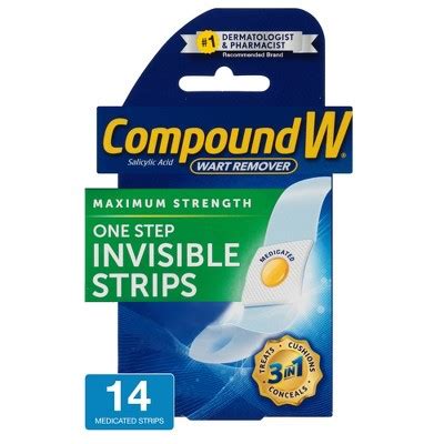 Compound W Maximum Strength One Step Invisible Wart Remover Strips