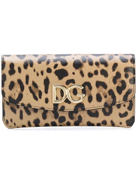 Dolce Gabbana Leopard Print Wallet Brown Printed Wallets