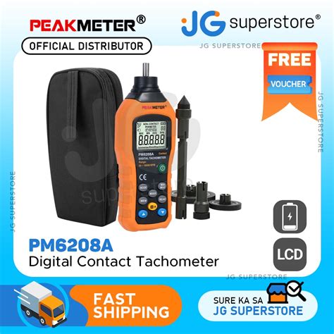 PeakMeter PM6208A High Quality Contact Type Digital Tachometer Meter Hi