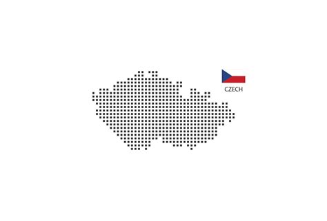 Vector Square Pixel Dotted Map Of Czech Isolated On White Background