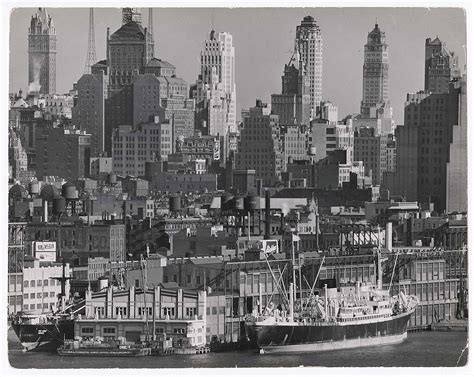 New York docks backed up with a mass of commercial buildings and