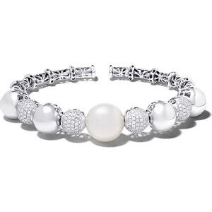 Yoko London Bracciale Mayfair In Oro Bianco Kt Con Diamanti E Perle