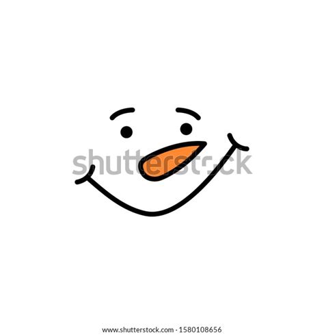 Cute Snowman Face Vector Snowman Head Stock Vector Royalty Free