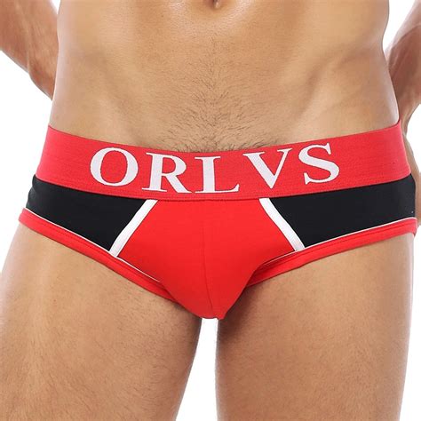 ORLVS Brand Sexy Underwear Men Briefs Cuecas Sissy Playful Printed Gay