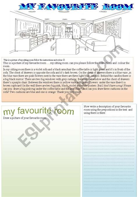 My Favourite Room Esl Worksheet By Primpi