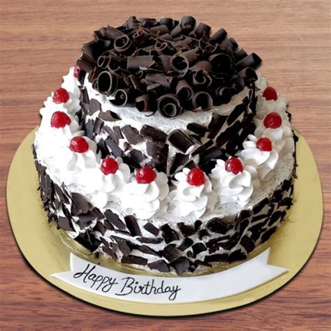 Send Double Tier Birthday Special Black Forest Cake Online By