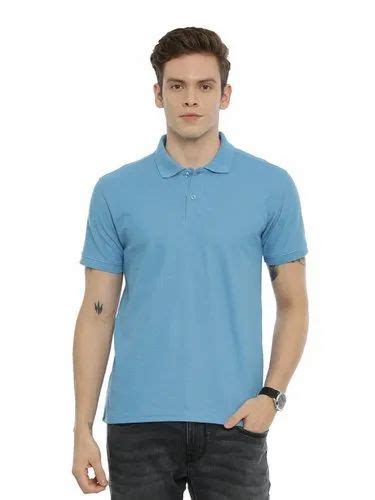 Half Sleeve Polyester Men Plain T Shirt Polo Neck At Rs 145 In Bengaluru