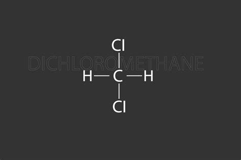 diclorometano molecular esquelético químico fórmula 37076520 Vector en