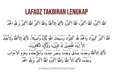 Lafadz Bacaan Teks Takbiran Idul Adha Edisi Lengkap Bahasa Arab