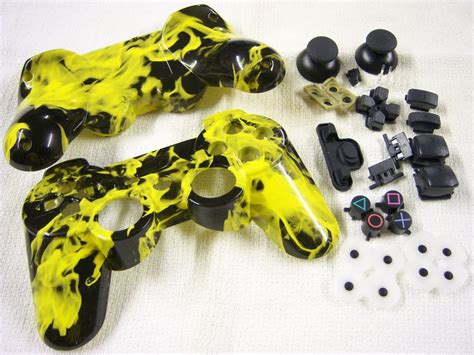 Ps Custom Hydro Dipped Controller Shell With Buttons Yellow Naughty