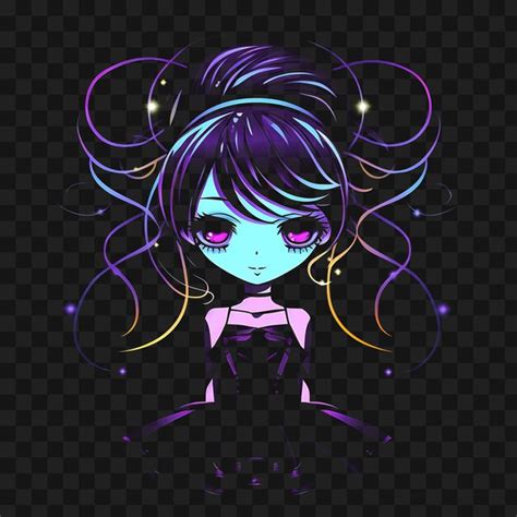 Premium Psd Tshirt Design Of Elegant Chibi Girl With Elegant Updo