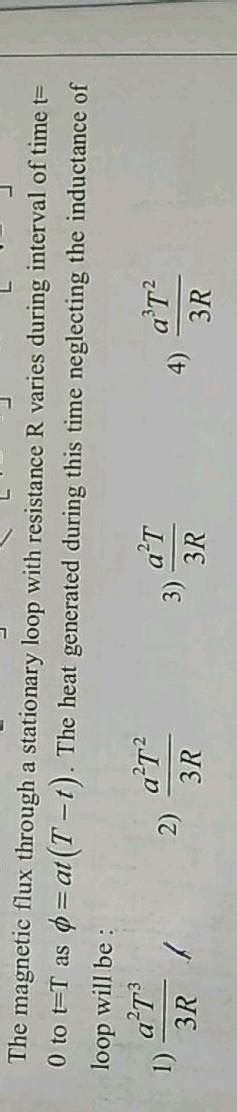 The Magnetic Flux Through A Stationary Loop With Resistance R Varies
