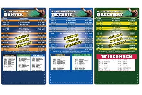 2017 Magnetic Pro Football Schedule Large Calendar 4 X 7