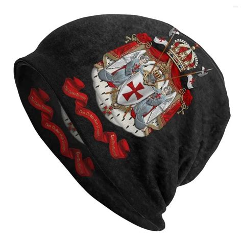 Berets Knights Templar Coat Of Arms Bonnet Beanie Knitting Hats Men