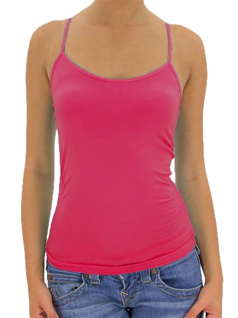 Musa Musa Womens Seamless Stretch Camisole Cami Tank Top Fuchsia