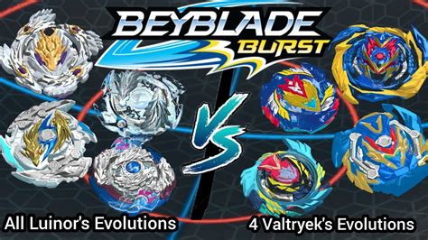 All Luinor S Evolutions Vs Valtryek S Evolutions Beyblade Burst