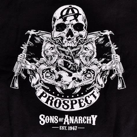 Sons of Anarchy Reaper Prospect College Jacke schwarz weiß Elbenwald